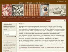 Tablet Screenshot of classicbooksandephemera.com